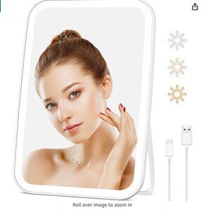 Makeup Mirror with Lights, 8.6"x6.1" Rechargeable Travel Vanity Mirror NEW